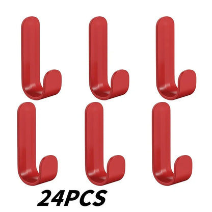 Wall Organizer Hook - 6pcs Multi Hook Hanger for Keys, Towels & Robes | Adhesive, No Punch