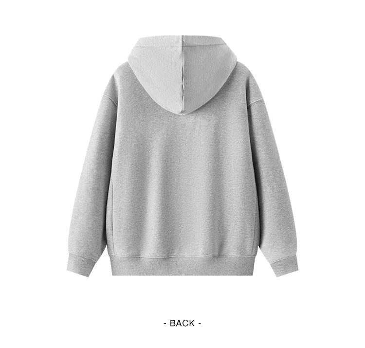 Semir Hoodie Women Fleece Lined Thermal Antibacterial Loose Fit Solid Color 2025 New Winter Casual Pullover