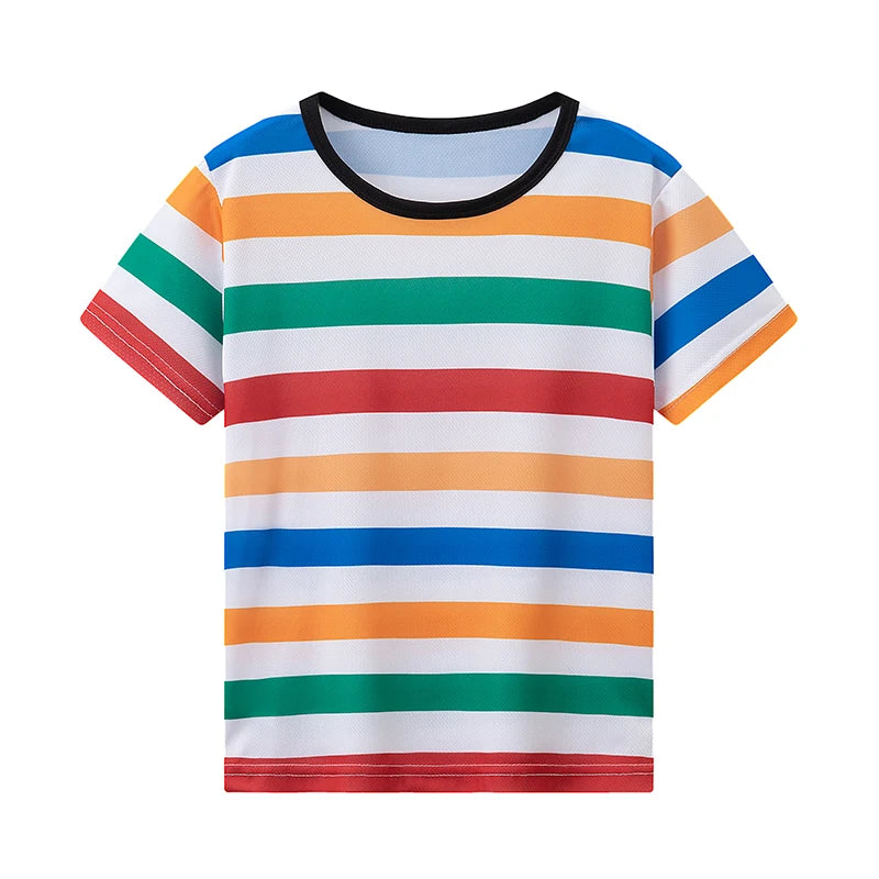 4-piece Children's Spring And Summer New Item 4Y-12Y Multi Size Brother Outfit Short Sleeved Fashionable Mixed Color Boy's T-shi