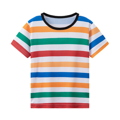 4-piece Children's Spring And Summer New Item 4Y-12Y Multi Size Brother Outfit Short Sleeved Fashionable Mixed Color Boy's T-shi