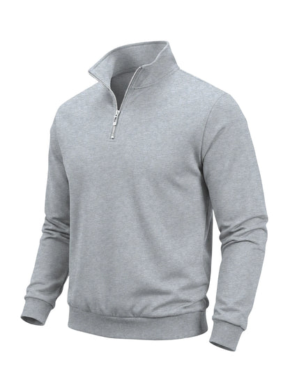 Spring Autumn Men's Half Zipper Sweatshirts Solid Color Turtleneck Pullover Sweaters Men Outdoor Long Sleeve Top Streetwear