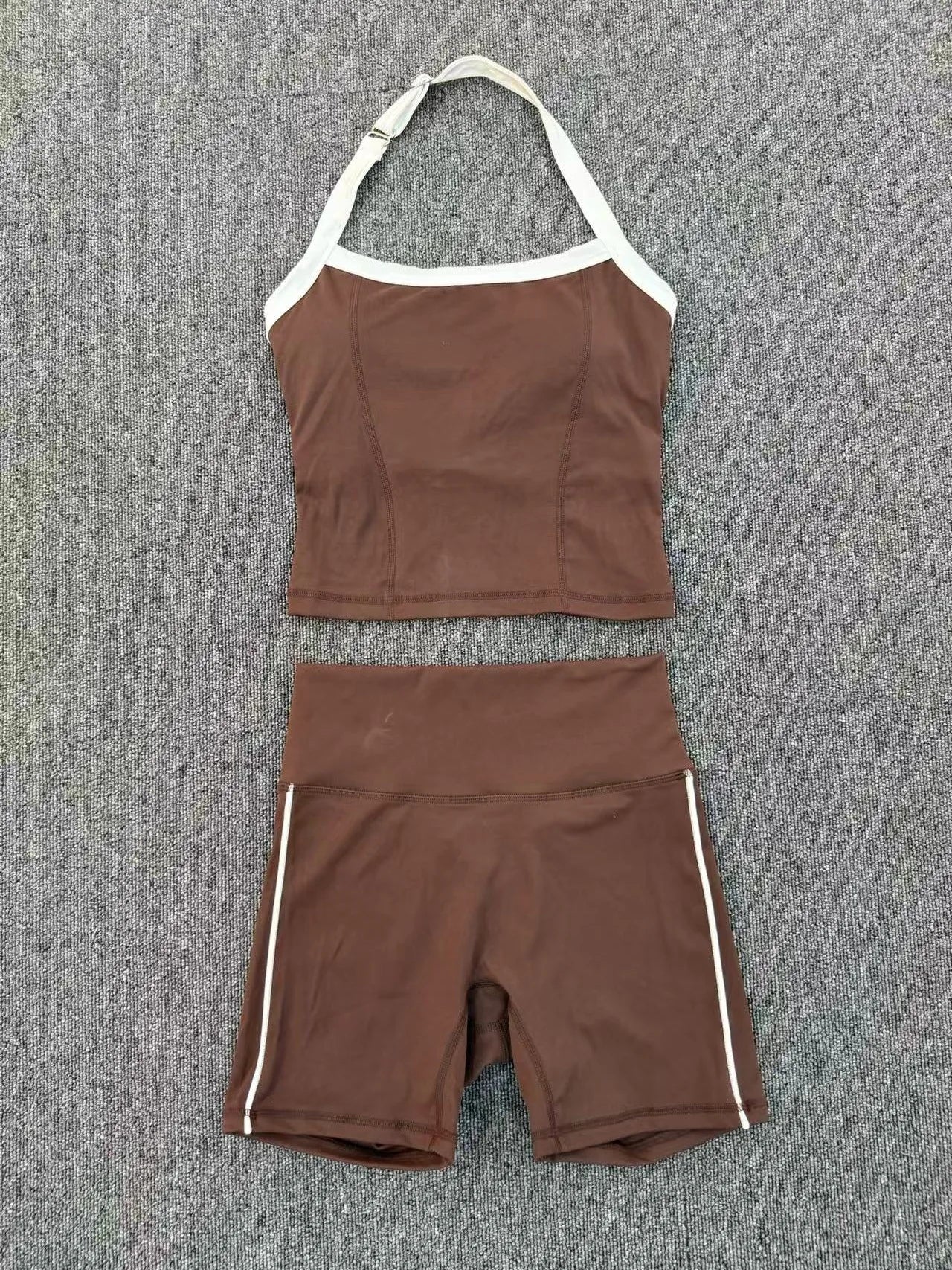 Fashion Patchwork Skinny Shorts Set Gym Women Workout Clothing Summer Sleeveless Backless Fitness Sport Suit Women Sportwear Red