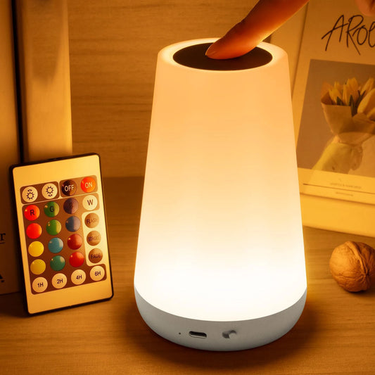 RGB Color Changing Touch Lamp - Dimmable Portable USB Rechargeable Night Light - ZOOMNSTORE