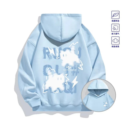 2026 Trendy _Haze Blue_ Cat Hoodie - Both Men's and Women's Spring_Autumn Multi-Purpose Coat - Cool Fashion Item