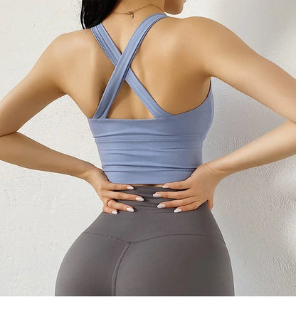 Front Zipper Sports Bra - Women's Athletic Crop Top, Push Up Wireless Fitness Tank