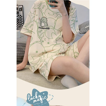 Sleepwear Set Women Short Pajamas for Women Women's Summer Pajamas Pajama Sets Pijama Woman Home Wear Panties Sleep Lounge