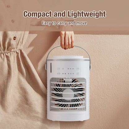 3 In 1 Fan AIr Conditioner Household Small Air Cooler LED Night Light Portable Humidifier Air Adjustment Fan Office Home Fan