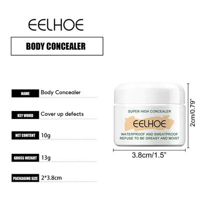 Body Concealer Cream Waterproof Full Coverage Professional Tattoos Covering Birthmarks Stretch Makeup Beauty Glides on Smoothly