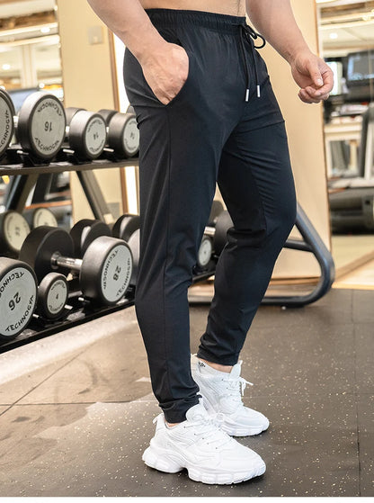Ice Silk Sweatpants Men's Summer Ultra-thin Cooling Dry Fit Sports Pants Running Breathable Trousers Casual Fitness Leg