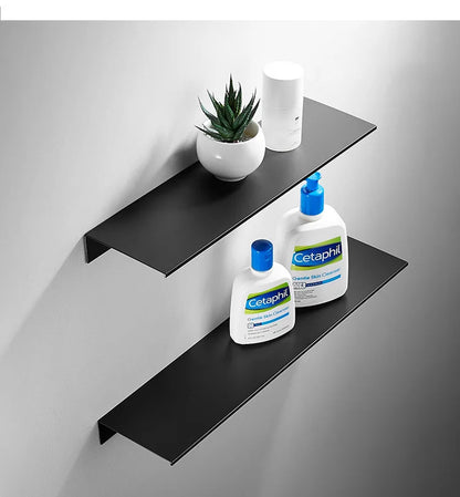 Modern Brushed Gold Bathroom Shelf - 30-50cm Wall Storage Rack