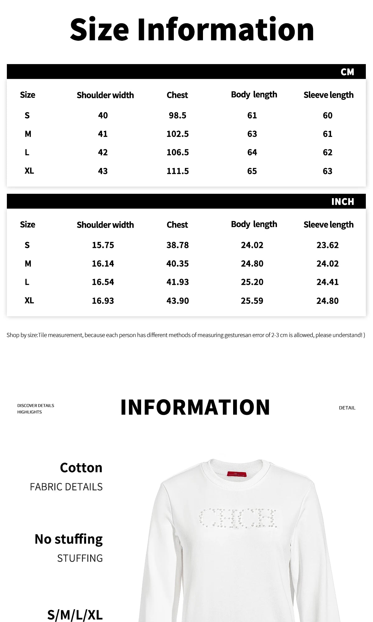 CHCH Women's Hoodie 2026 New Simple Pearl Embroidered Top Women's Beige Loose Long Sleeve Hoodie