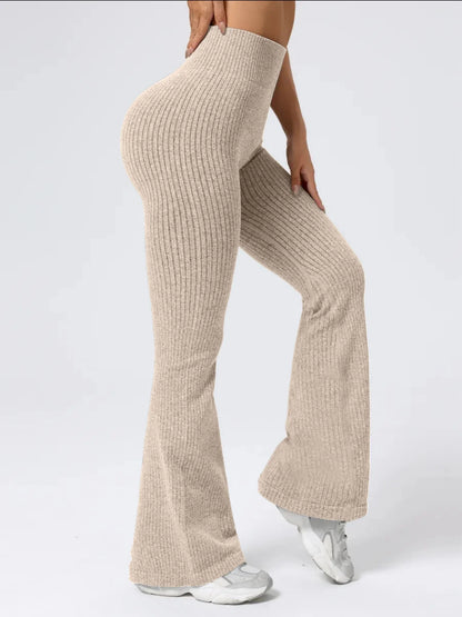 High-Waist Stretchy Bell Bottom Pants for Women – Slim Fit, Ideal for Workout & Daily Casual Wear