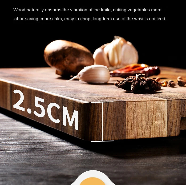 Premium Acacia Cutting Board – Double Sided Wooden Kitchen Chopping Block, Damp Proof & Water Draining