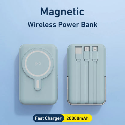 10000mAh Wireless Magnetic Power Bank Portable 22.5W Fast Charging For iPhone 17/16/15/14/13/12 Series Mobile Power with Back Clip and Bracket Desktop Charger