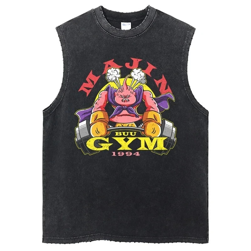 Dragon Ball Anime GYM Sleeveless Tshirt Vintage Sports Tank Tops Streetwear Sleeveless Graphic Harajuku Cotton Vest T-Shirts