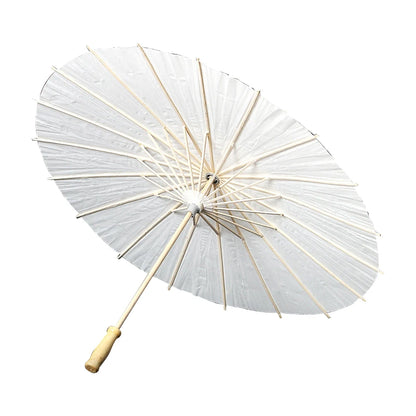 30-1PCS White Paper Parasol Umbrellas DIY Photo Cosplay Prop Bamboo Umbrella For Wedding Party Summer Beach Decor