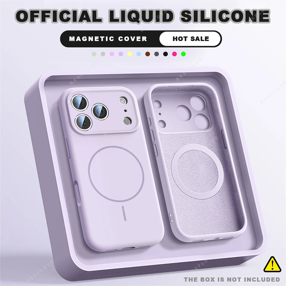 Liquid Silicone Magnetic Phone Case - iPhone 16E1112131617 Pro Max  Air 151416 Plus MagSafe Cover - ZOOMNSTORE