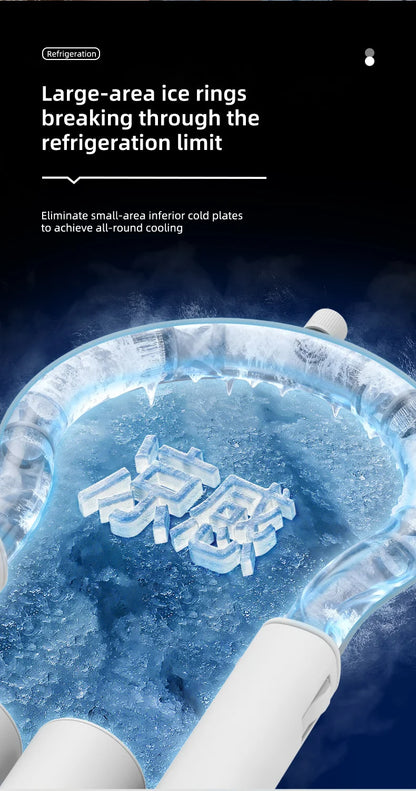 Detachable Ice-Cool Neck Fan, 360° Cooling with Freezable Ice Ring , 3 Speeds, Large Battery, Hands-Free for Outdoor, Commuting