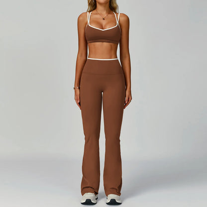 Gym Tracksuit Yoga Set 2 Pieces Workout Outfits Fitness Sportswear High Waist Leggings Sports Bra Athletic Wear Women Clothes