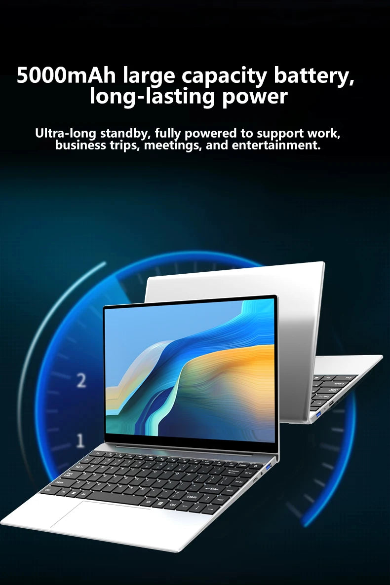 LENO 14.1"Ultra Slim Laptop Windows11 Intel 4405U 16GB 2TB SSD Gamer Notebook 1920*1080 Display Office Study Gaming Computer PC