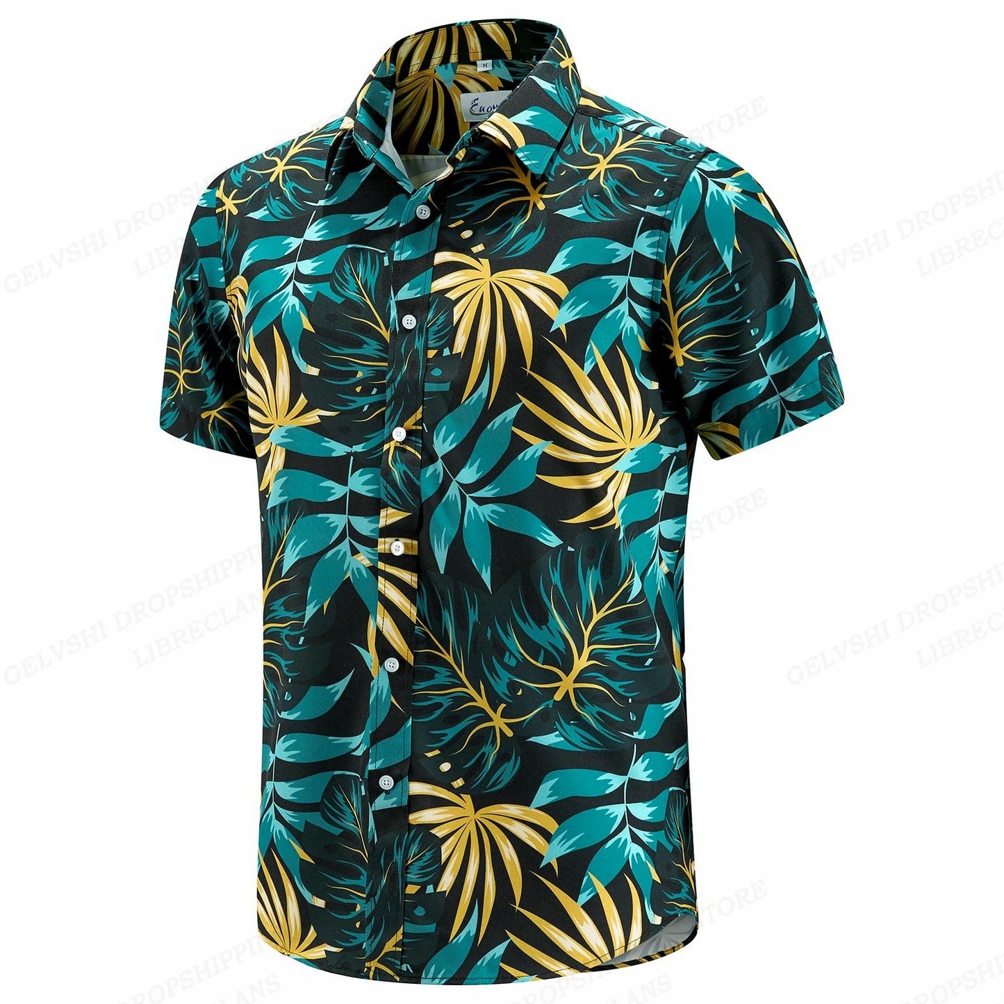 Floral Hawaiian Shirt Tropic Leaf 3d Printed Shirts Men Women Fashion Oversized Blouse Men's Vocation Lapel Beach Camisas