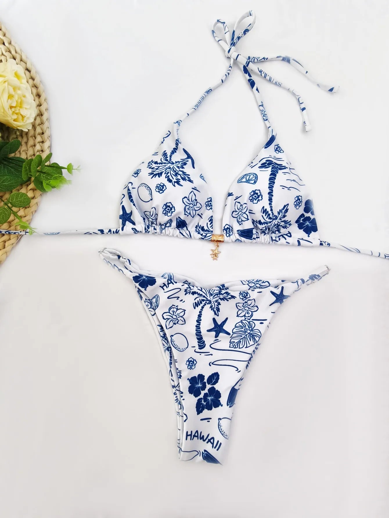 Polka Dot Bikini - Women's Sexy Strap Split Bikini Set | Wire Free Swimwear