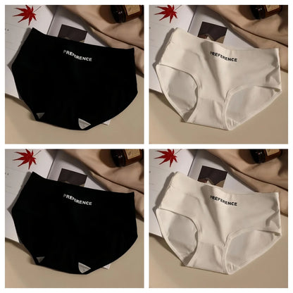 4Pcs/Set Cotton Panties Women Mid Waist Briefs Breathable Intimates Breathable Comfort Underwear M-2XL Soft Panties