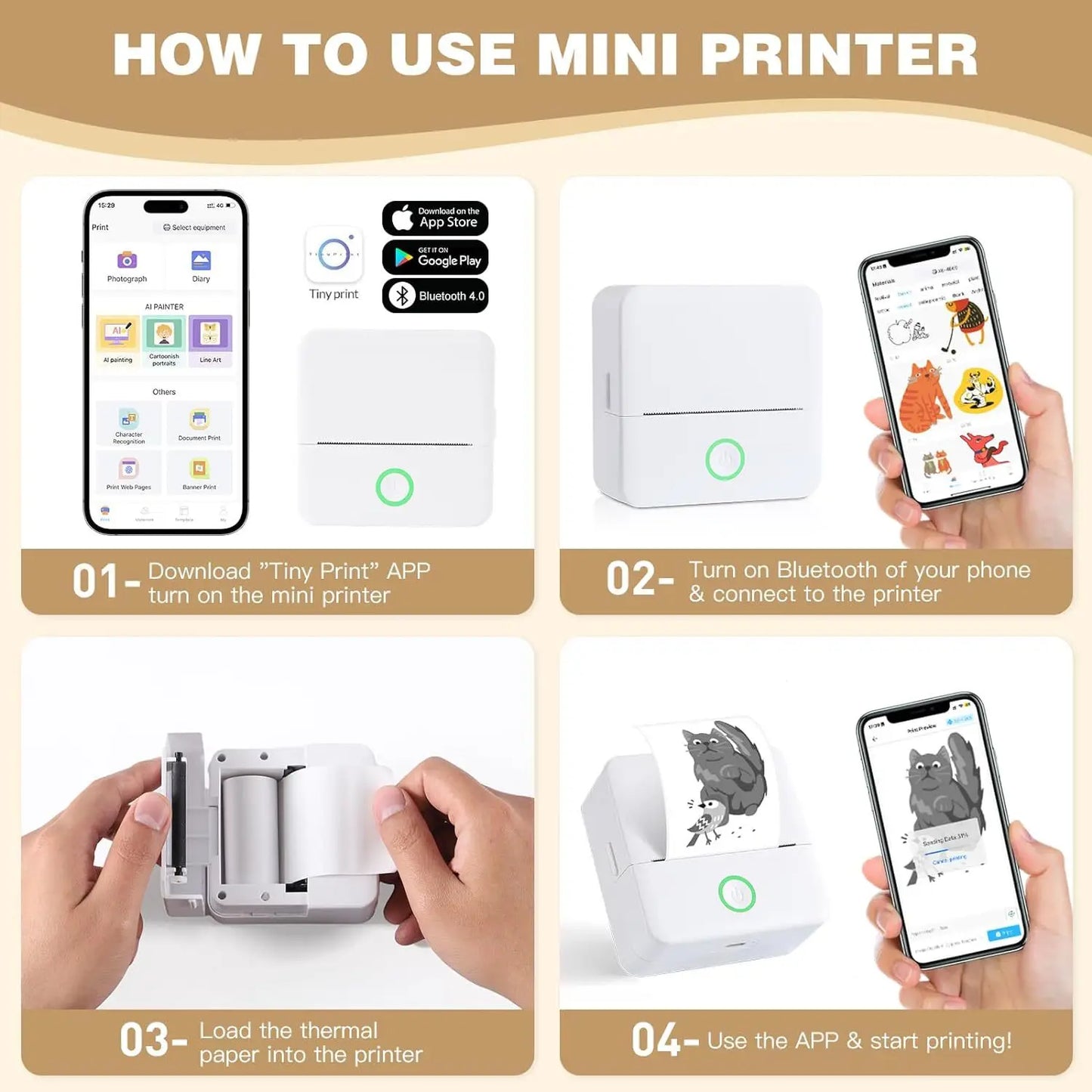 Mini Wireless Bluetooth Label Printer 57mm Thermal Sticker School Home Text Photo Wrong Question Printing Sticker Consumables
