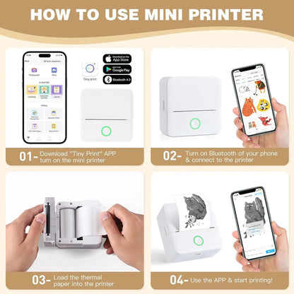 Mini Wireless Bluetooth Label Printer 57mm Thermal Sticker School Home Text Photo Wrong Question Printing Sticker Consumables
