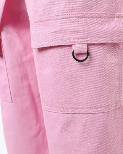 Women's Cargo Pants Casual Trousers 2026 Spring Autumn Solid Color Trend Street Pocket Design Cuff Suspenders Streetwear Women