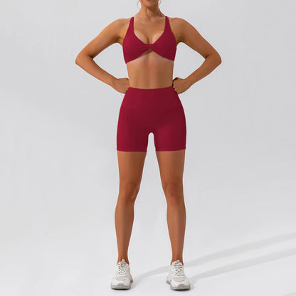 Women Yoga Suit - Quick Dry Gym Tracksuit With Long Sleeve Top & High Waist Leggings