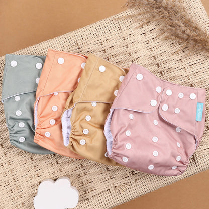 Eco Friendly Cloth Diaper - HappyFlute 4Pcs Reusable Baby Diaper Set Waterproof Pocket Design