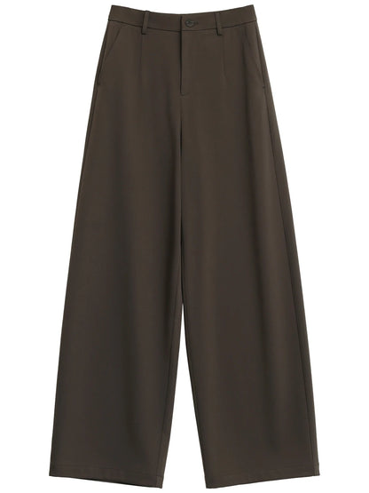 CHIC VEN Women Pants Solid Casual  Slim Straight Leg Suit Wide Leg Ladies Trousers Spring Autumn 2025 Clothing for Woman