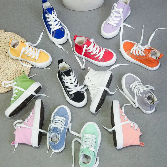 Children's Canvas Shoes - Breathable Kids Casual Lace-Up Sneakers | Unisex Footwear