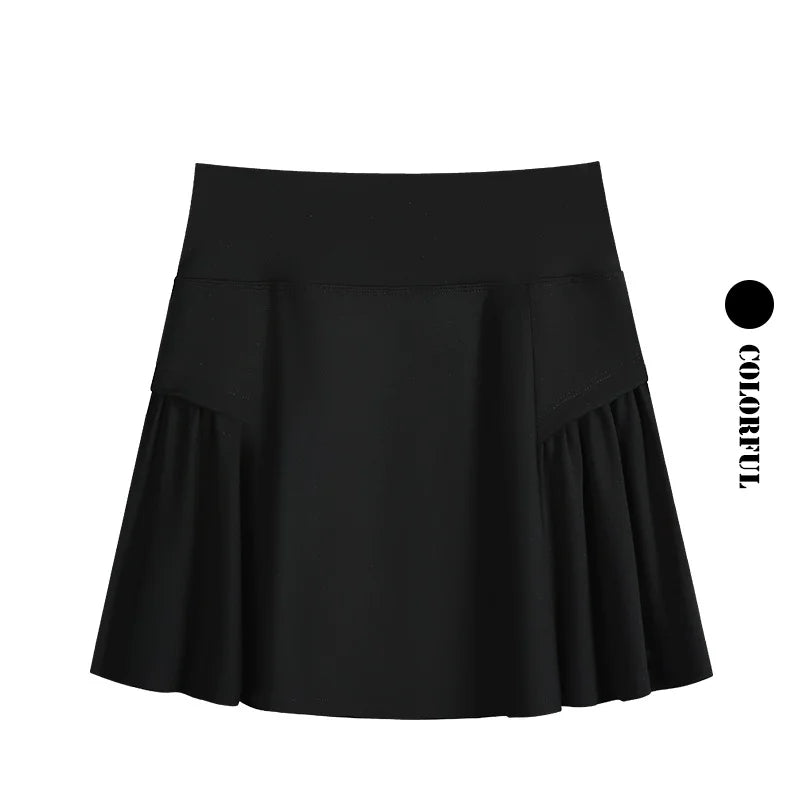 DRUR 2pcs Tennis Skirt Set Women Summer Sports Suit 2 Piece Fitness Top Skort Sets Ladies Golf Wear Set Sportswear Outfits 2025