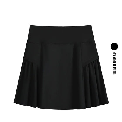 DRUR 2pcs Tennis Skirt Set Women Summer Sports Suit 2 Piece Fitness Top Skort Sets Ladies Golf Wear Set Sportswear Outfits 2025
