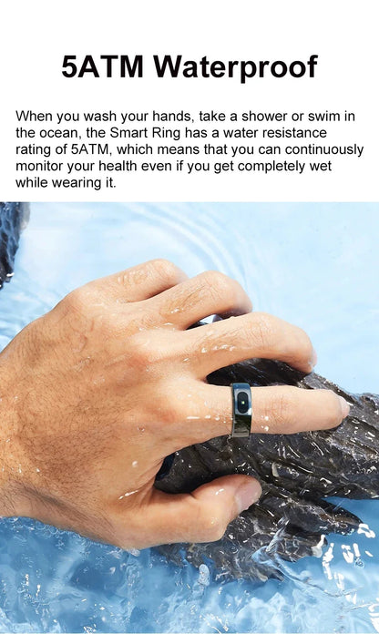R08 Smart Ring For Men Women Touch Control Function Health Monitor IP68 5ATM Waterproof Skin Temperature Measure Smart Ring New