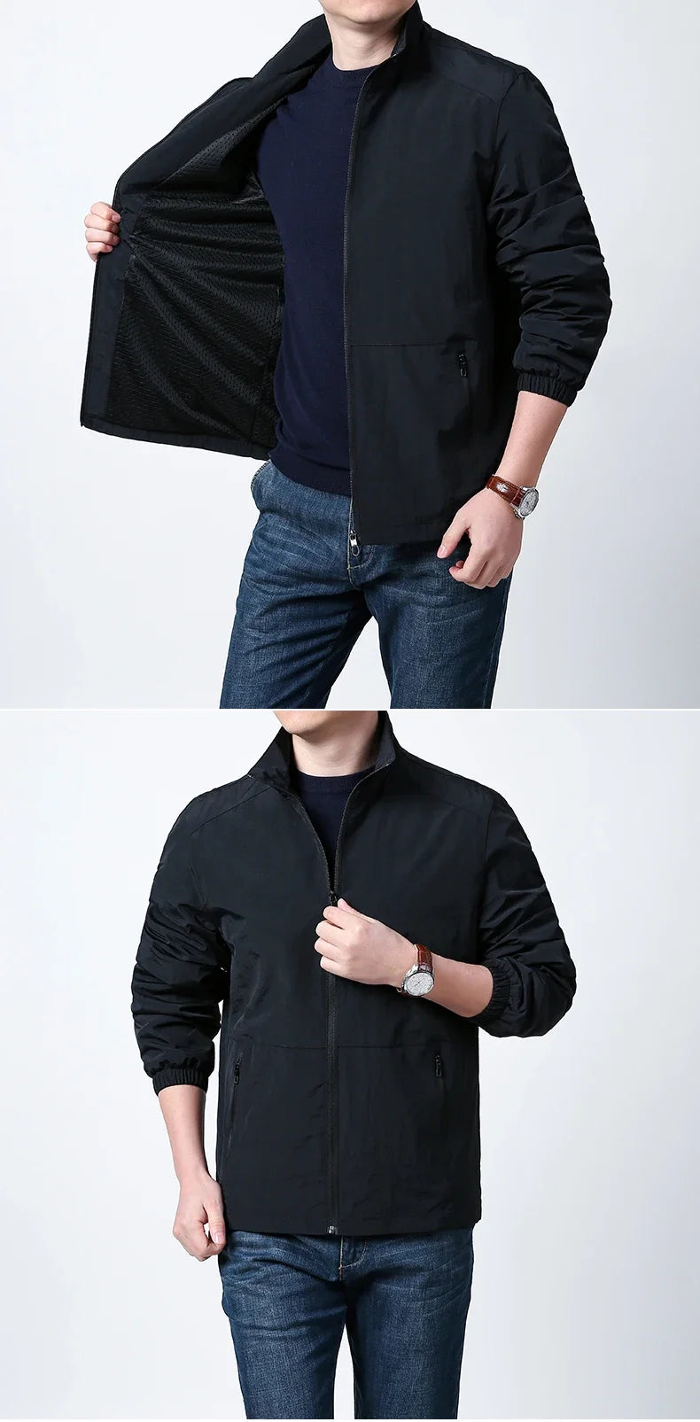 Men's Lightweight Packable Windbreaker Jacket 100% Polyamide Nylon Breathable Outdoor Sports Sun Protection Coat 2026