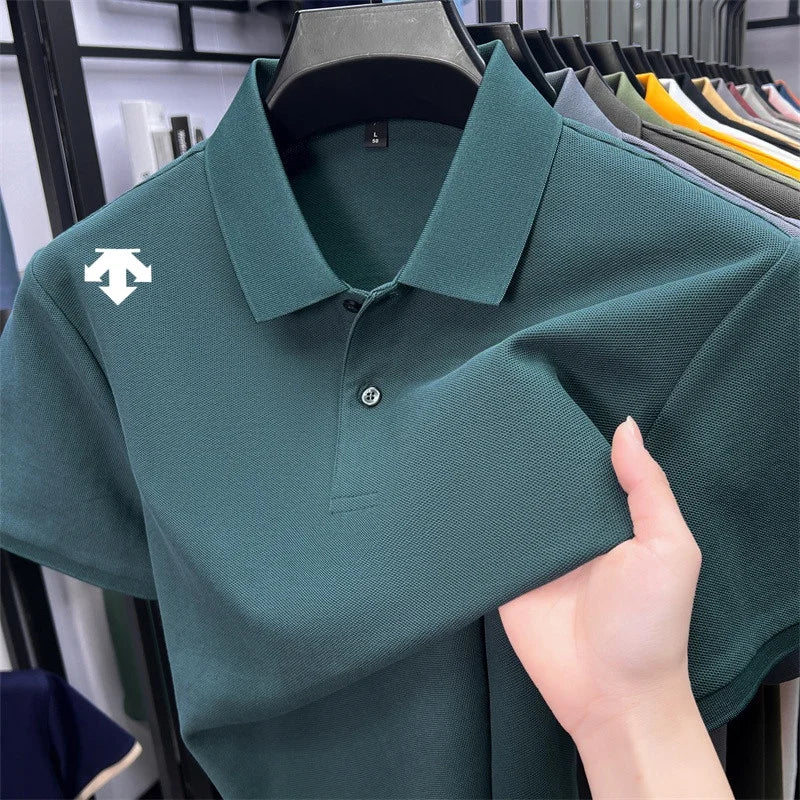 Mercerized Cotton100% Men's Summer Luxury Brand Short Sleeves Polo Shirt 25 Colors Choose From T-Shirt Business Leisure Men Top