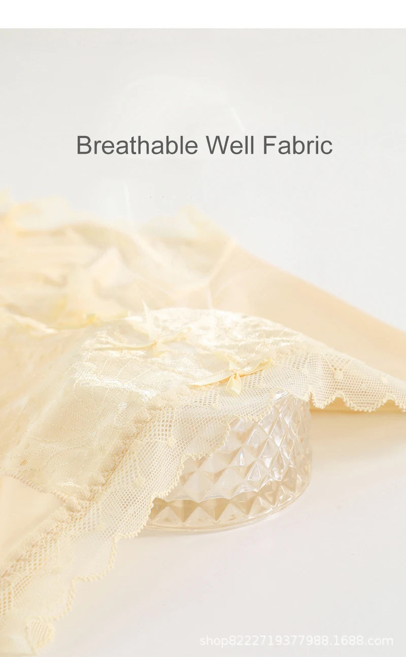 High Waist Lace Women Panties Ice Silk Thin Elastic Briefs Lingerie Seamless Luxury Breathable Underwear Butt Lifting Underpants