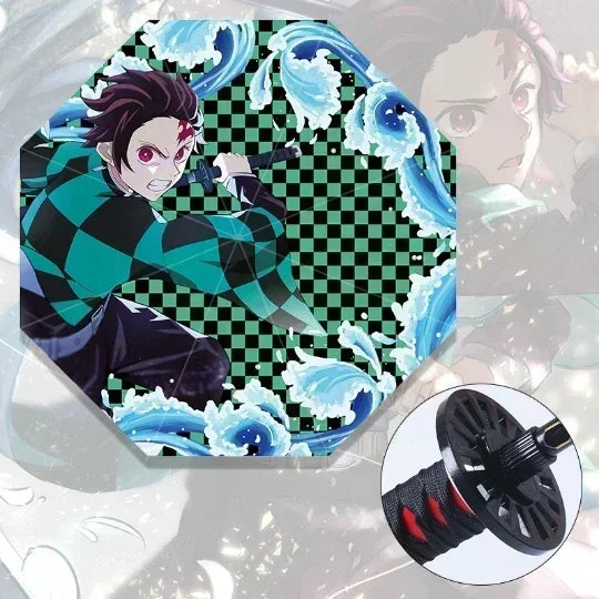 Demon Slayer Katana Umbrella Anime UV Blocking Parasol Raincoa Kyoujurou Real Japanese Katana Samurai Sword Long Umbrella Gift
