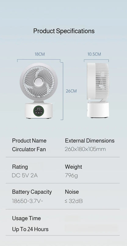 Portable Wall-Hanging Fan With Remote Control Smart Voice Rechargeable USB Household Electric Folding Fan Nightlight Air Cooler