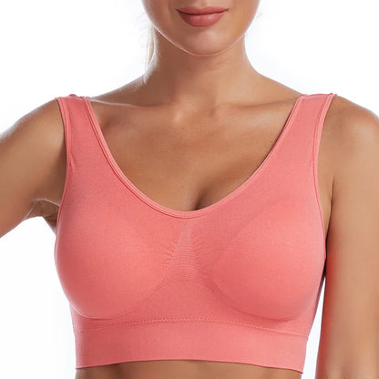 S-7XL Plus Size Thin Non-underwire Bra Zero Bondage Women's UnderwearSports Yoga Wireless Vest Seamless adjustable Brassiere