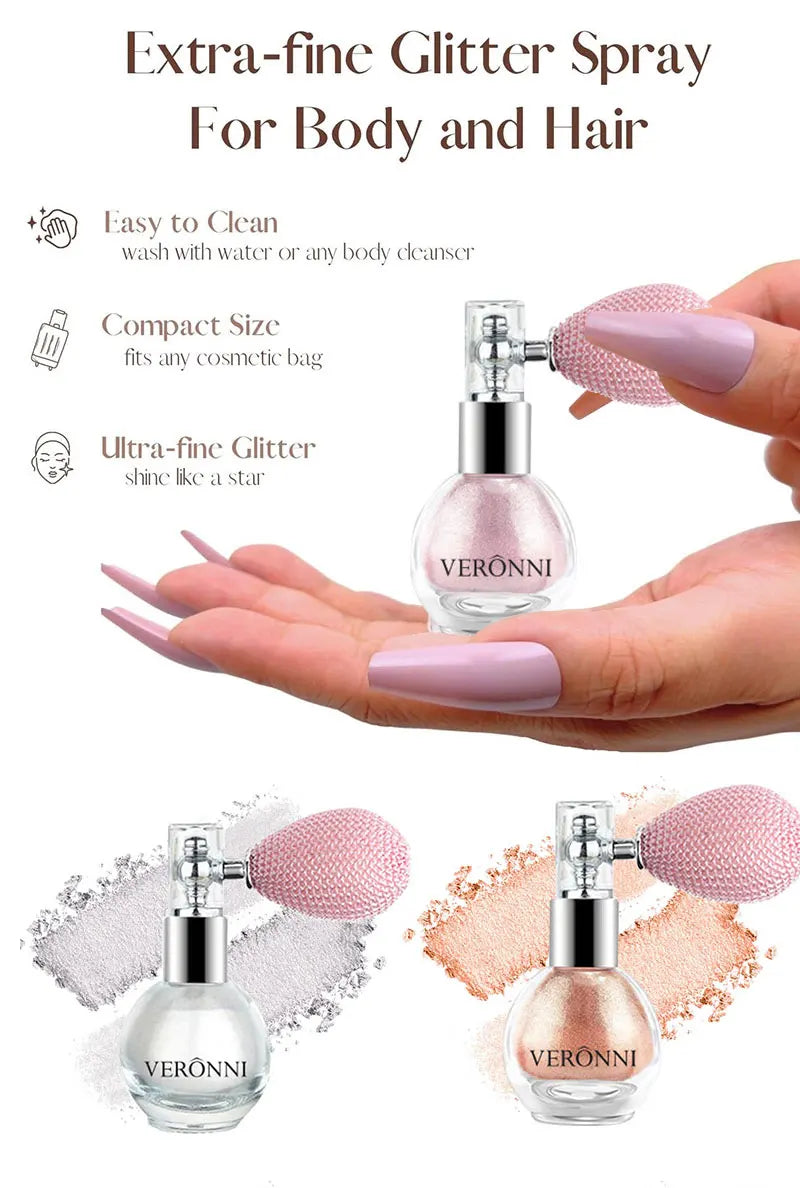 6-Color Diamond Highlighter Powder Spray Waterproof High Gloss Glitter Body Bronzer Highlight Powder Face Contour Illuminator