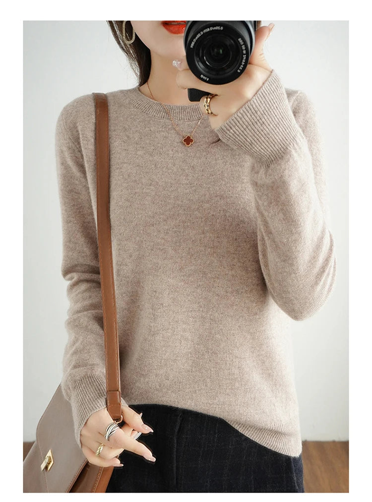 Autumn And Winter Thin Sweater Women's Round Neck Pullover Casual Knitted Top Women's Short Underlay Fashion 18 Colors