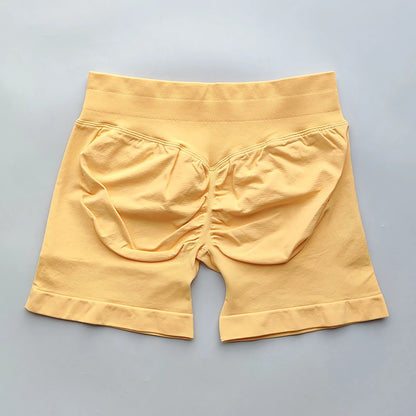 Women Gym Shorts - High Waisted Seamless Workout Shorts With Scrunch Butt Design