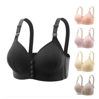 Push Up Bra - Large Size Front Buckle Wire Free Adjustable Strap Bra | Breathable Comfortable Women's Underwear
