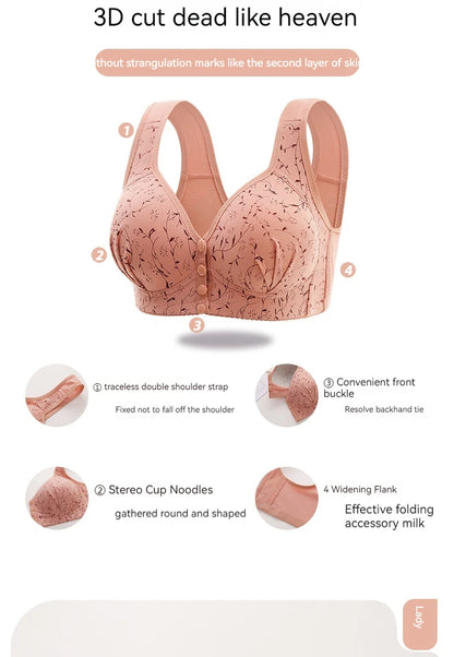 New Style Front-Buckled Mother's Bra For Women Large Size Thin Version No Steel Circle Vest-Style Bra Cover