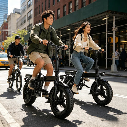 Adult 500W 48V Electric Bike, 14" Aluminum Alloy Ebike for Urban City Cycling Men Women, UL2849 Certified, Free Local Shipping