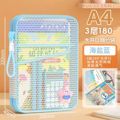 Zipper Document Bag | Portable File Bag with Multi-Layer Compartments, Large Capacity Organizer